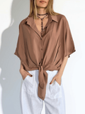 Blusa con Amarra, color Camel
