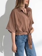 Blusa con Amarra, color Camel