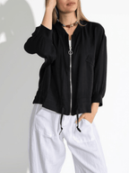 Chaqueta Bomber, color Negro