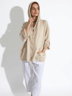 Chaqueta Italiana 100% Lino, color Beige