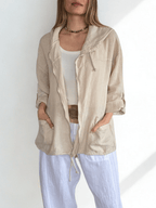 Chaqueta Italiana 100% Lino, color Beige