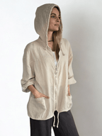 Chaqueta Italiana 100% Lino, color Beige