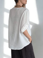 Blusa Escote en V, color Blanco