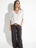 Blusa Escote en V, color Blanco