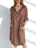 Vestido con Cuello, color Chocolate