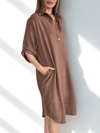 Vestido con Cuello, color Chocolate