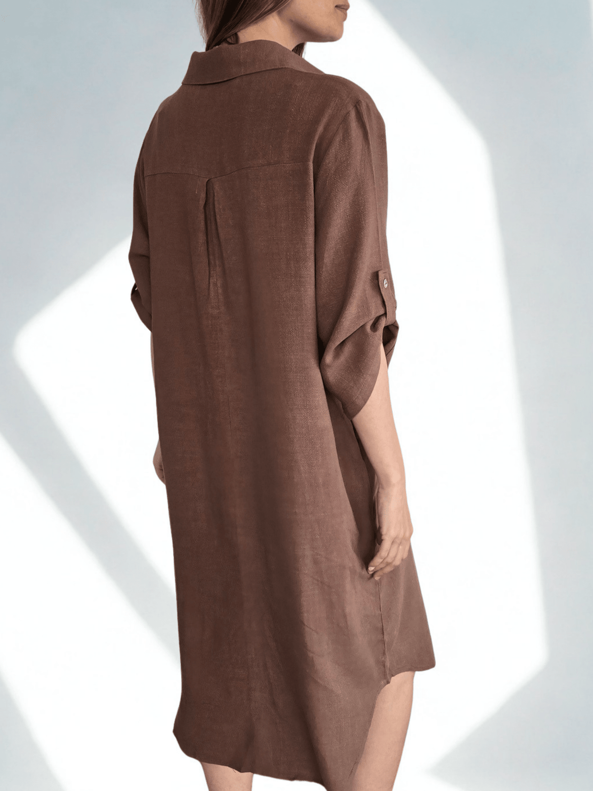 Vestido con Cuello, color Chocolate