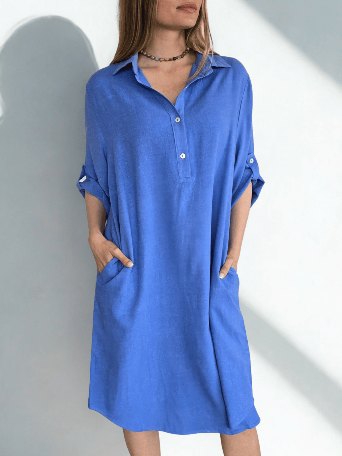 Vestido Con Cuello, color Jacinto