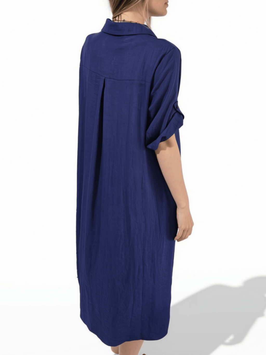 Vestido Dos Botones , color Azul