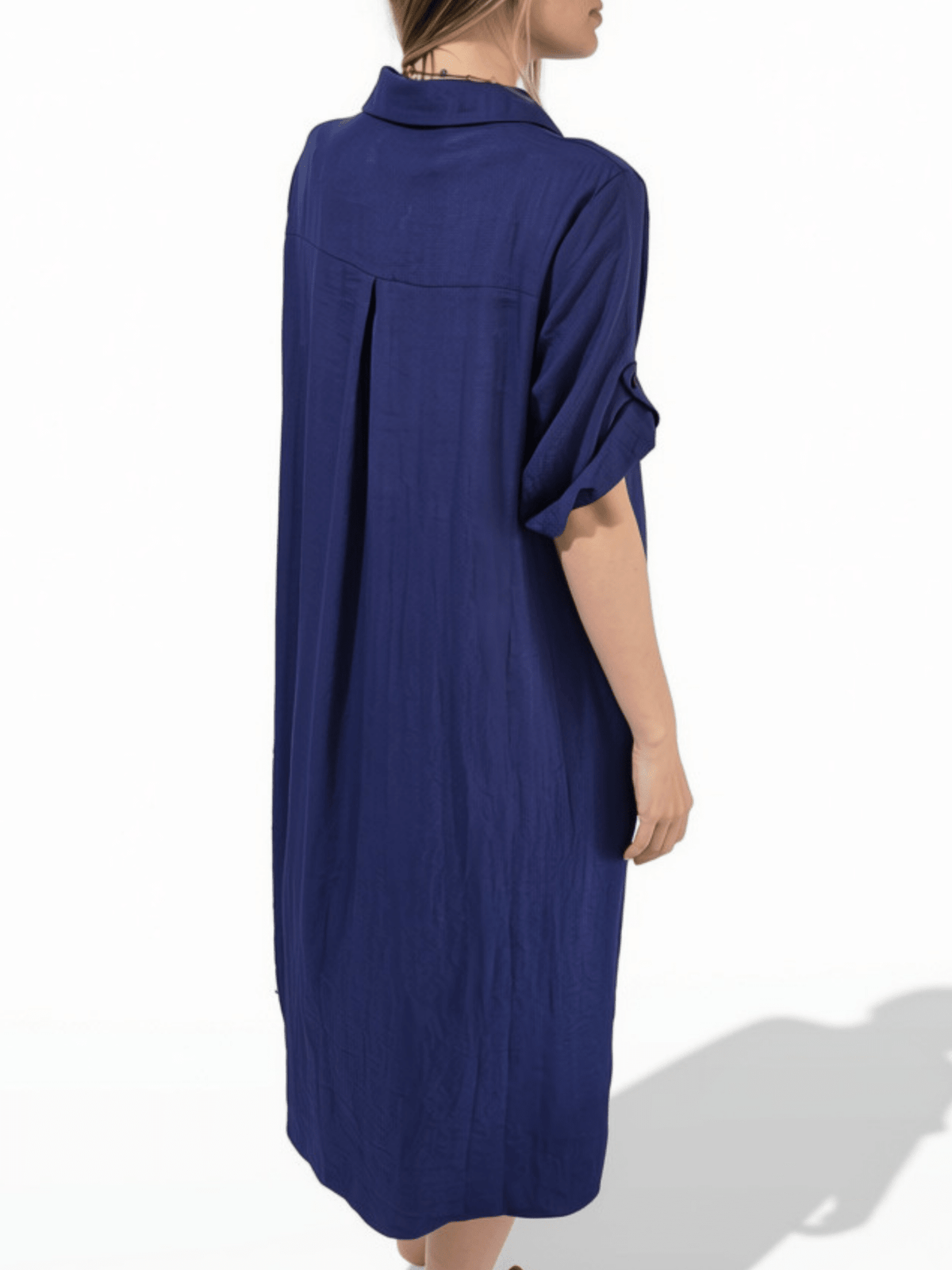 Vestido Dos Botones , color Azul
