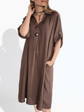 Vestido Dos Botones, color Chocolate