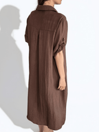 Vestido Dos Botones, color Chocolate