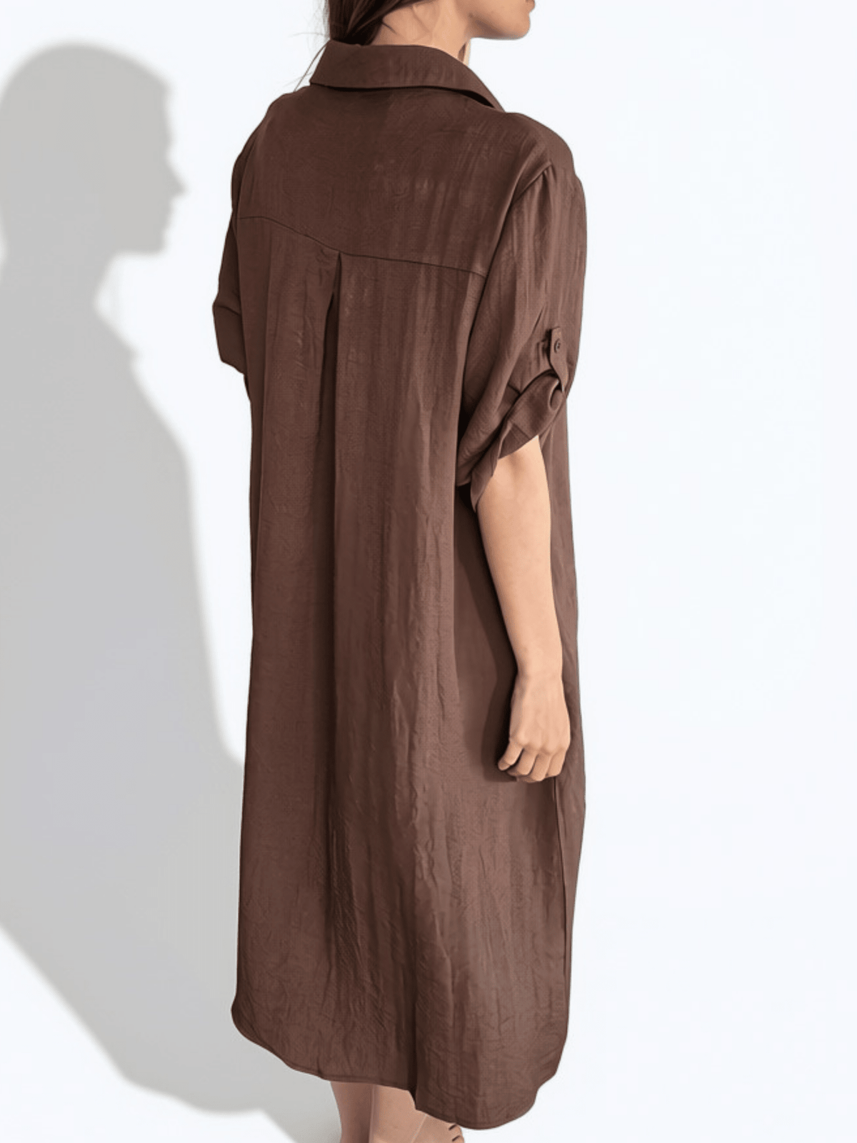 Vestido Dos Botones, color Chocolate