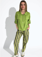 Chaqueta Italiana 100% Lino, color Pistacho