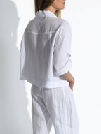 Chaqueta Italiana 100%Lino, color Blanco