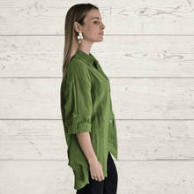Cargar imagen en el visor de la galería, Blusa/Blusón Italiano 100%algodón, color Pistacho
