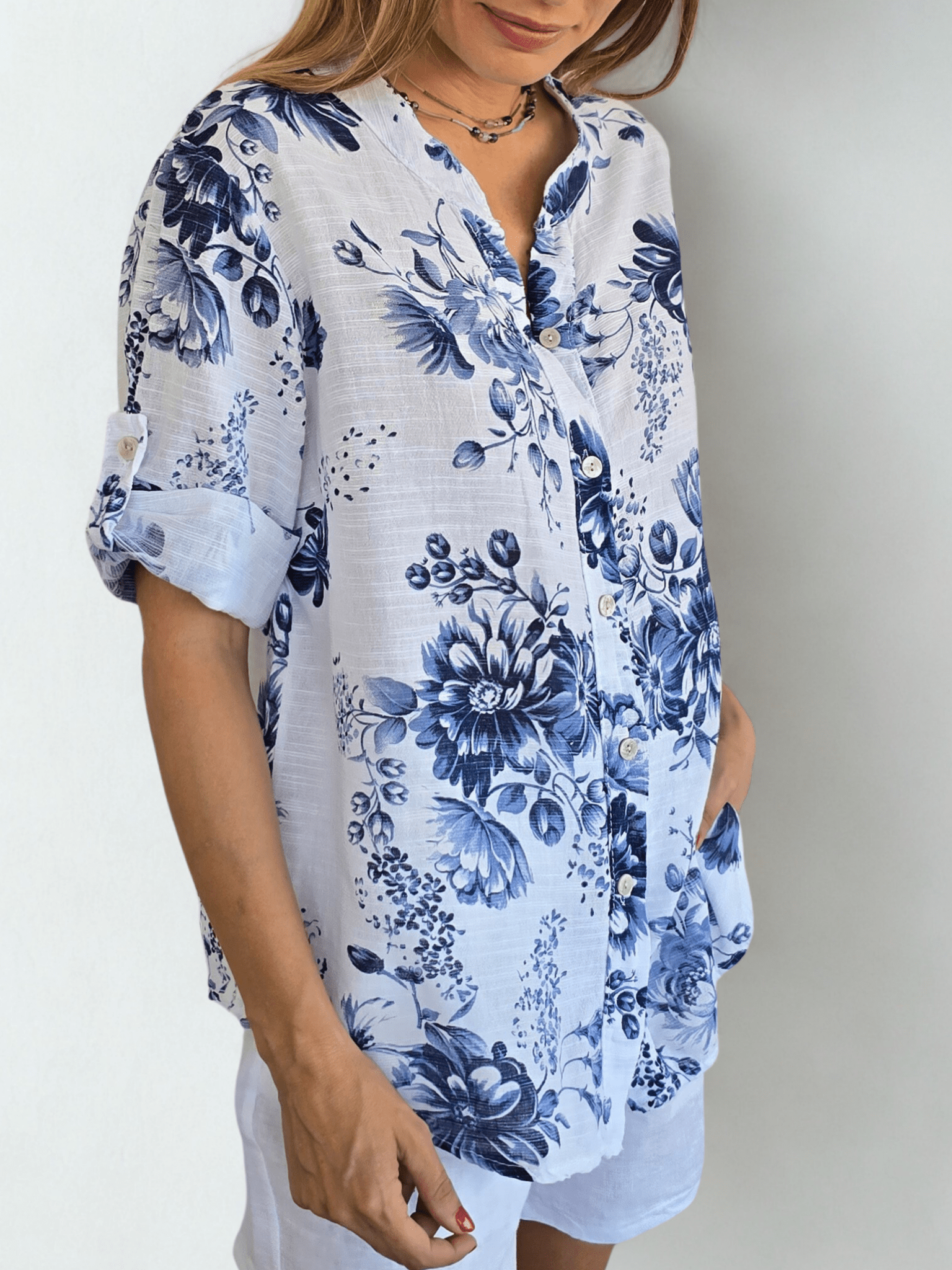 Blusa Italiana Nápoles, fondo Blanco