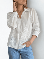 Blusa Bordada, color Blanco