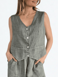 Blusa Gillette Lino Italiano, color verde