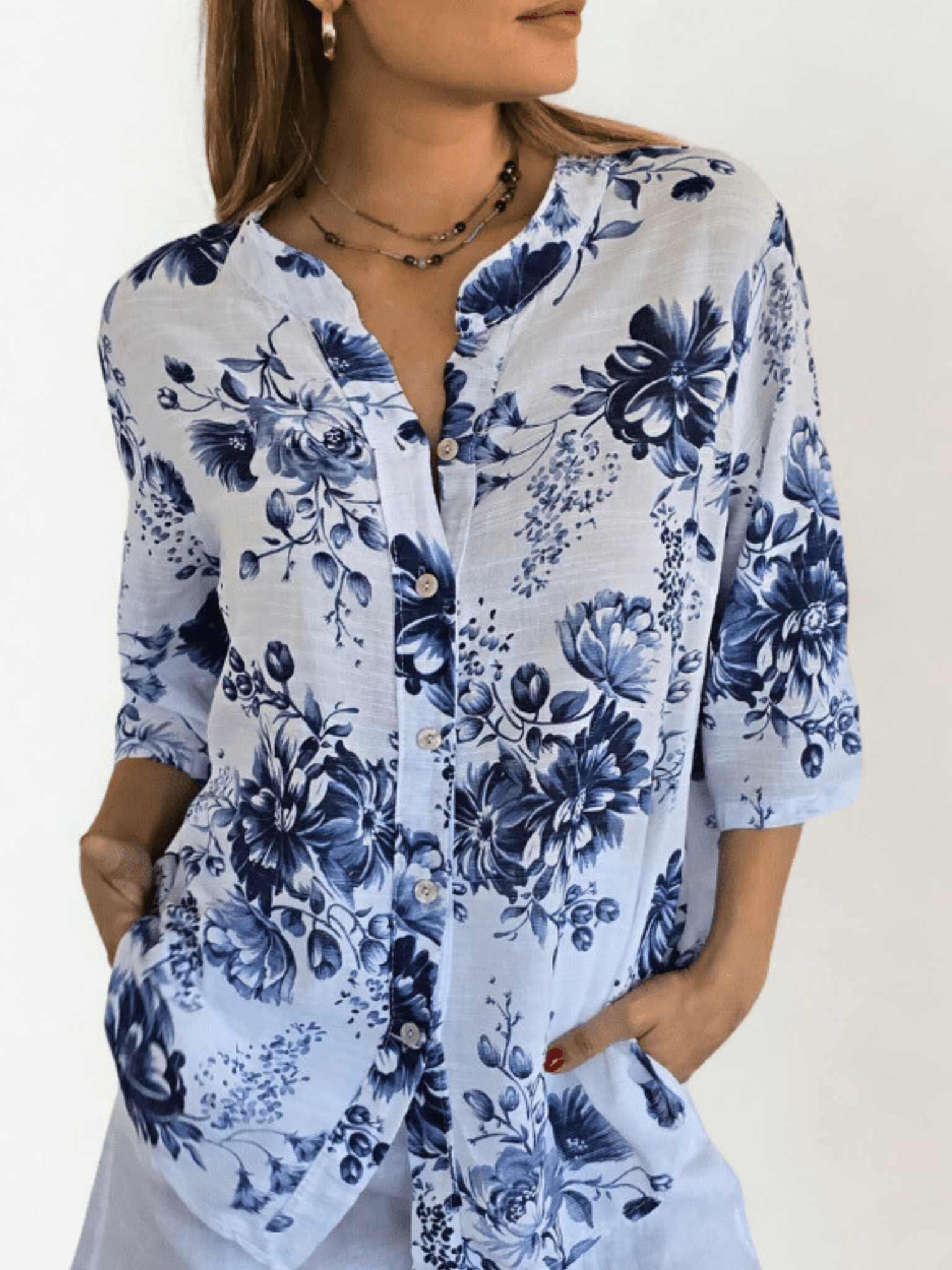 Blusa Italiana Nápoles, fondo Blanco