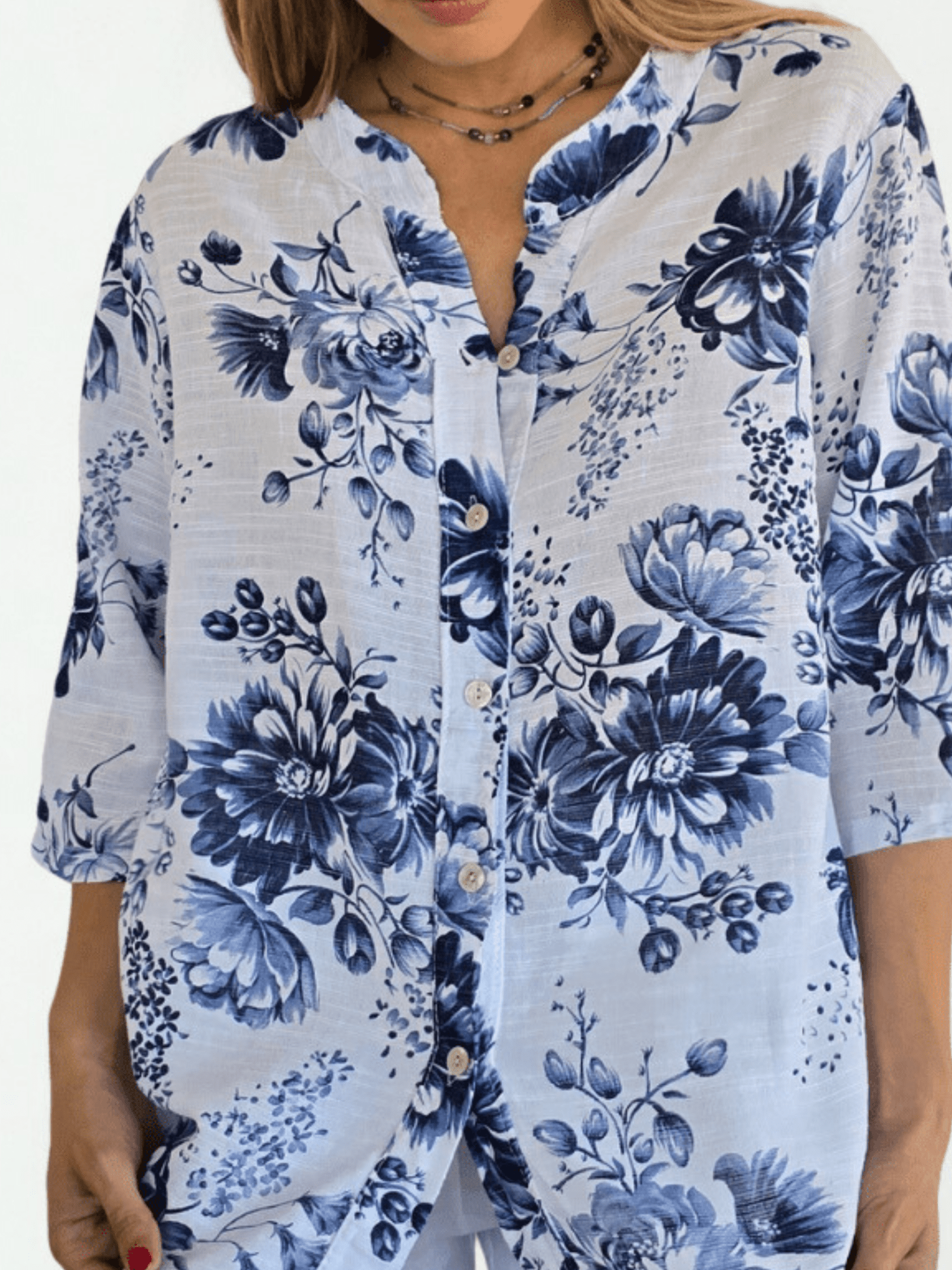 Blusa Italiana Nápoles, fondo Blanco