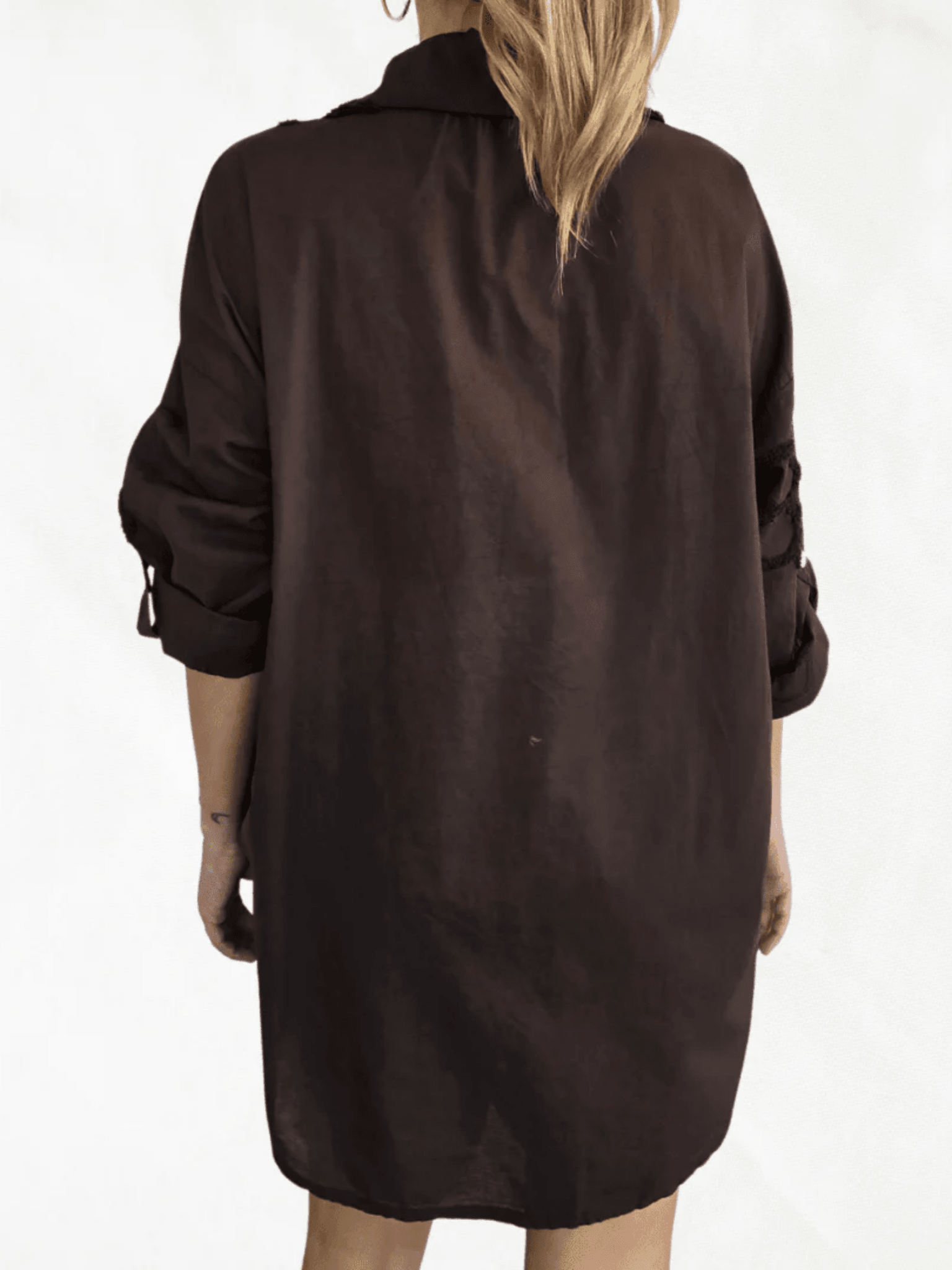 Blusa Italiana Verona bordada, color Chocolate