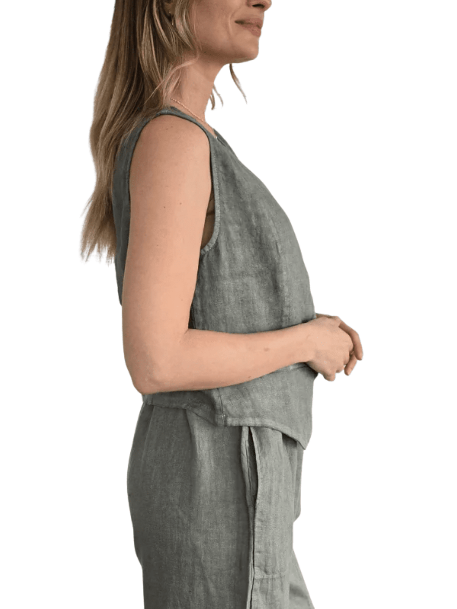 Blusa Gillette Lino Italiano, color verde