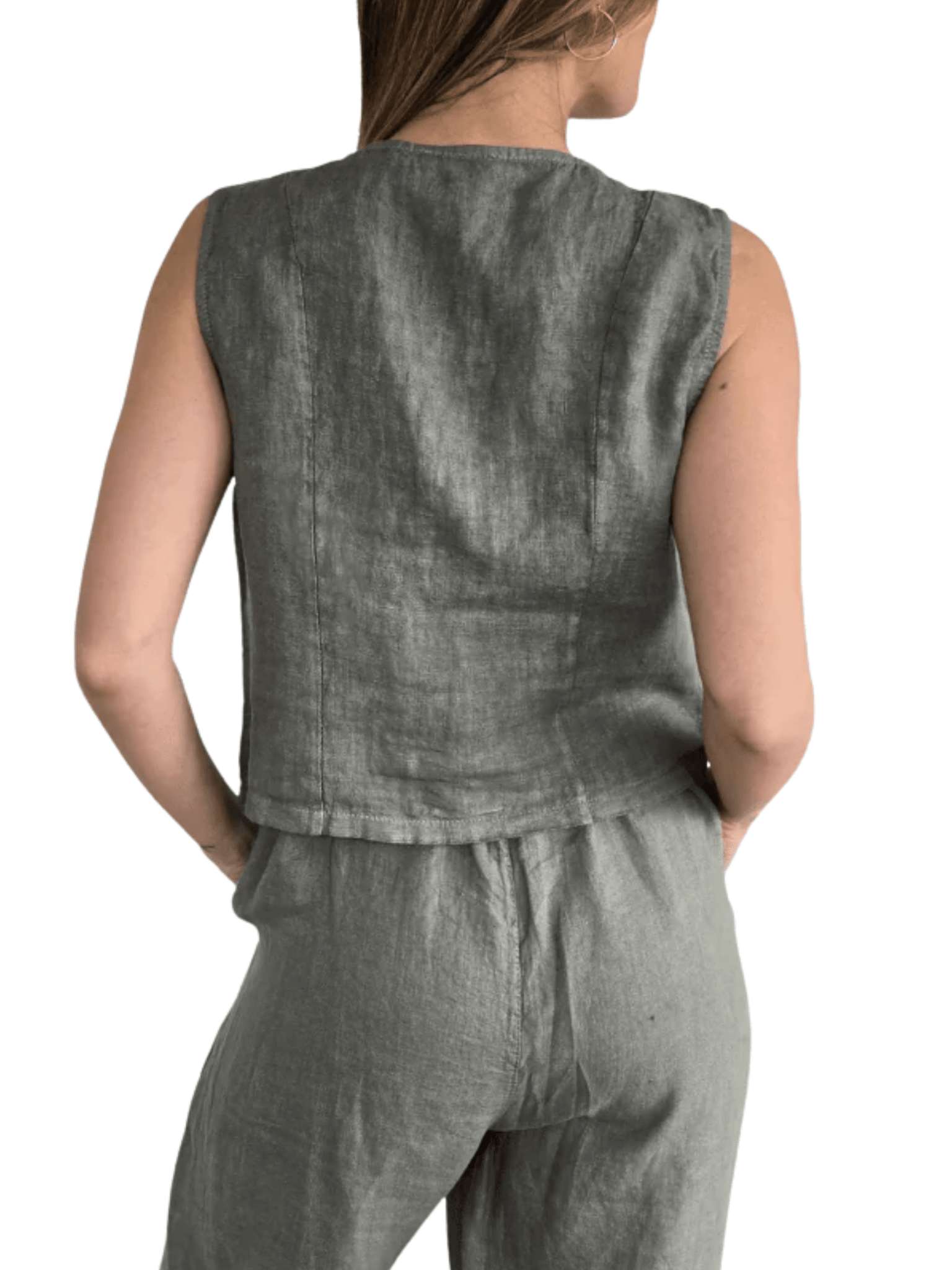 Blusa Gillette Lino Italiano, color verde