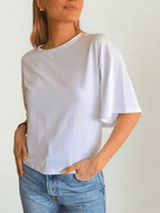Polera Italiana con lazo en la espalda, color blanco