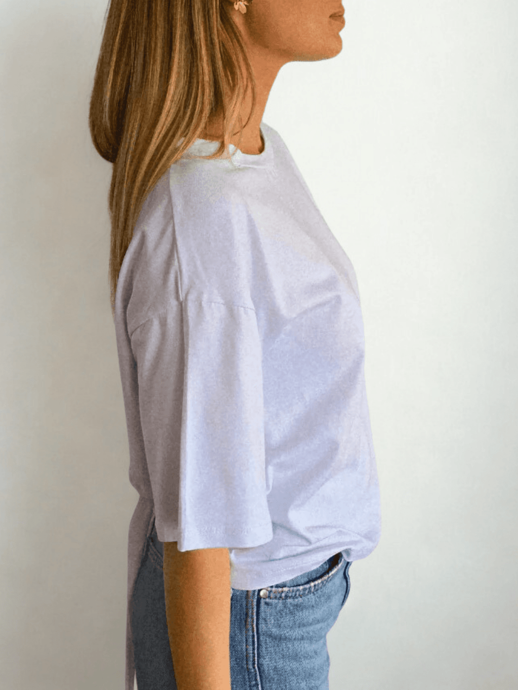 Polera Italiana con lazo en la espalda, color blanco