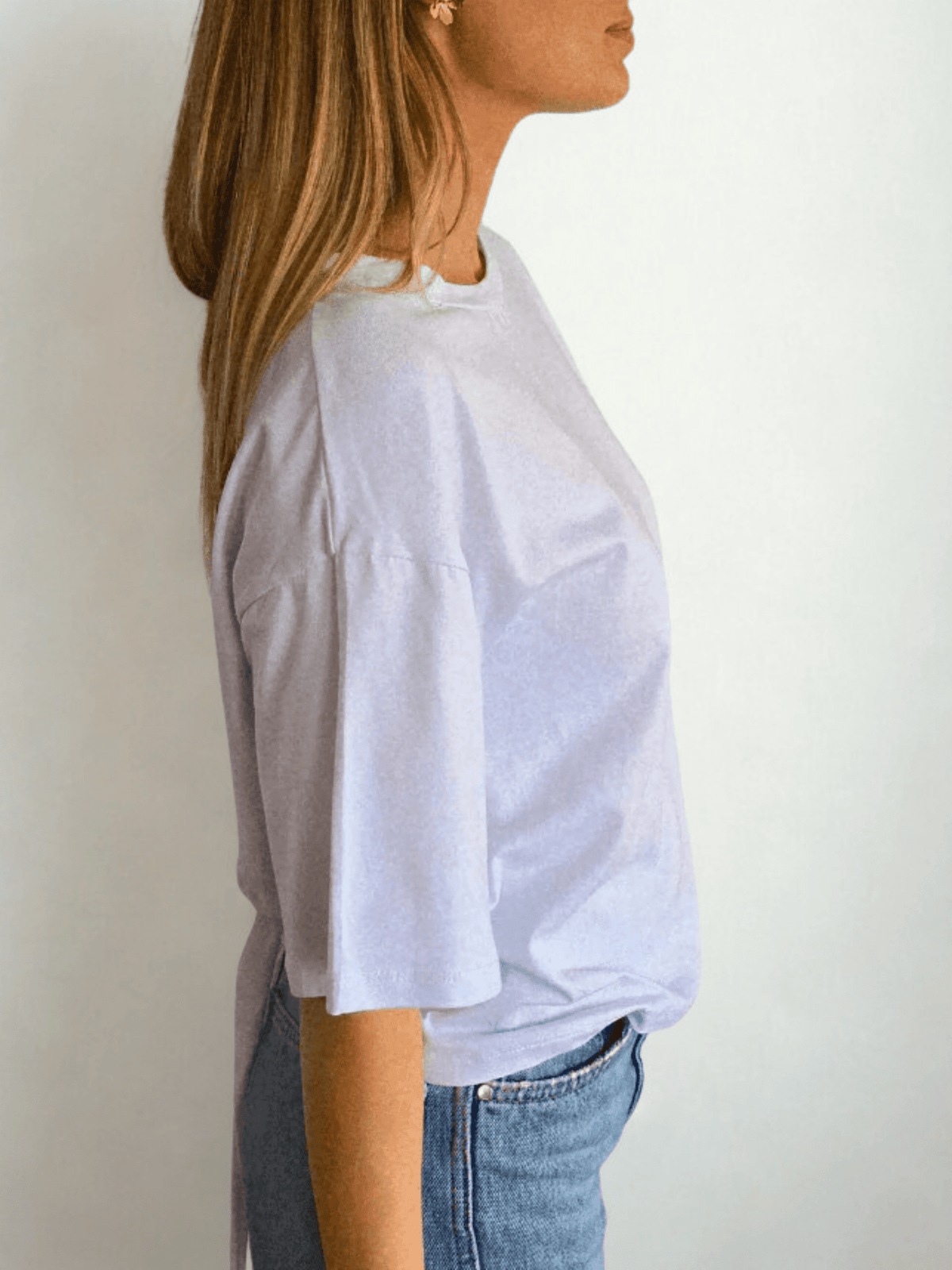 Polera Italiana con lazo en la espalda, color blanco