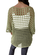 Sweater Italiano estrella, color pistacho con taupe