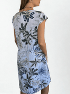 Vestido 100% Lino Italiano Florencia, fondo Blanco