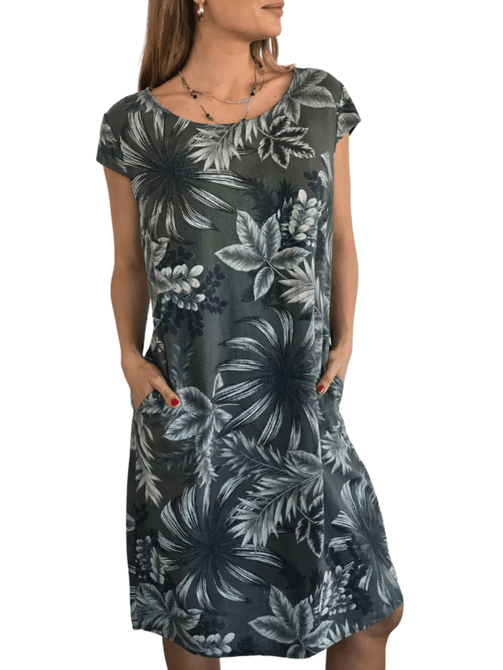 Vestido 100% Lino Italiano Florencia, fondo Verde