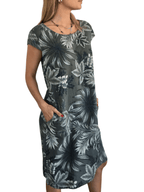 Vestido 100% Lino Italiano Florencia, fondo Verde