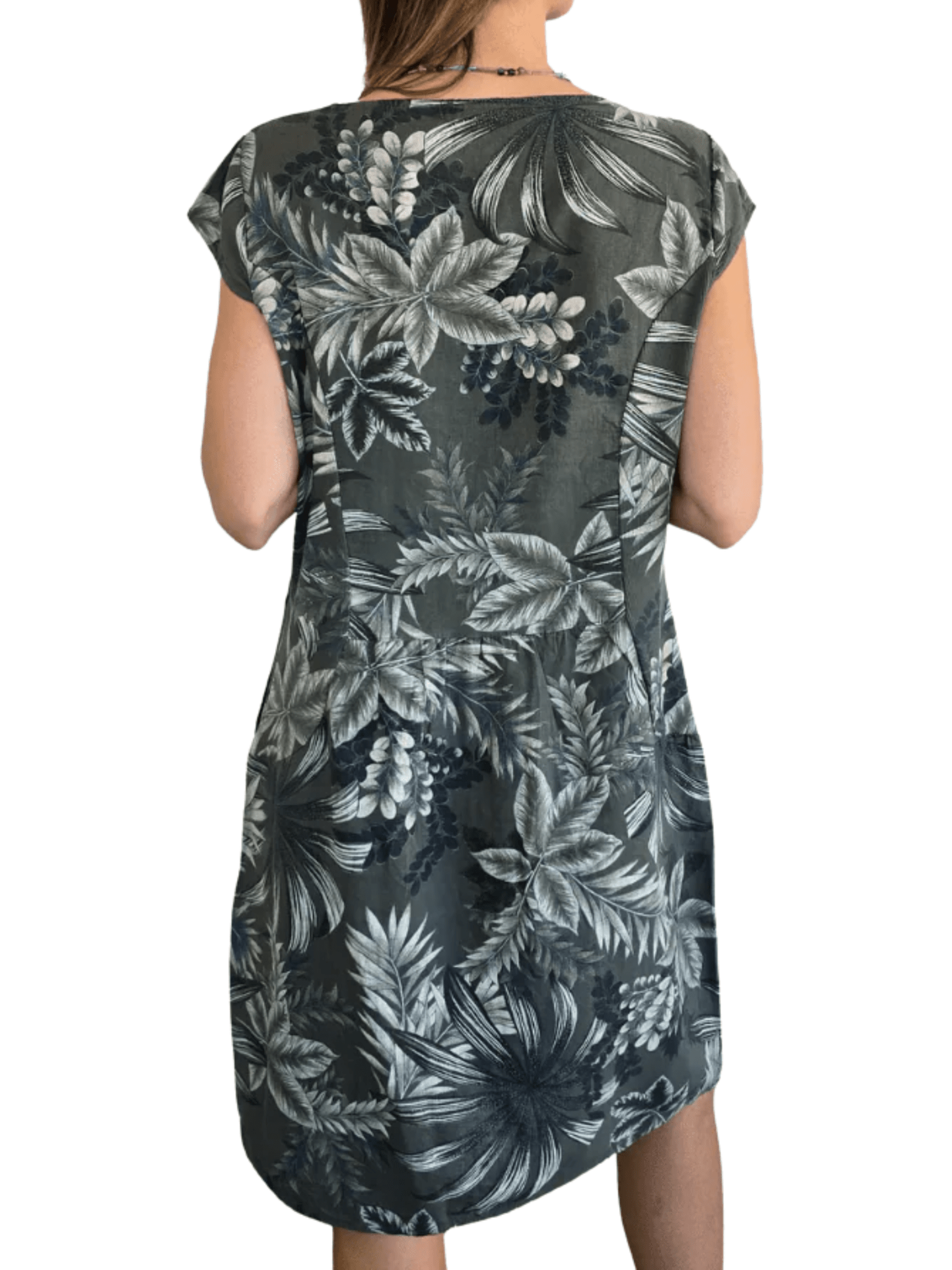 Vestido 100% Lino Italiano Florencia, fondo Verde