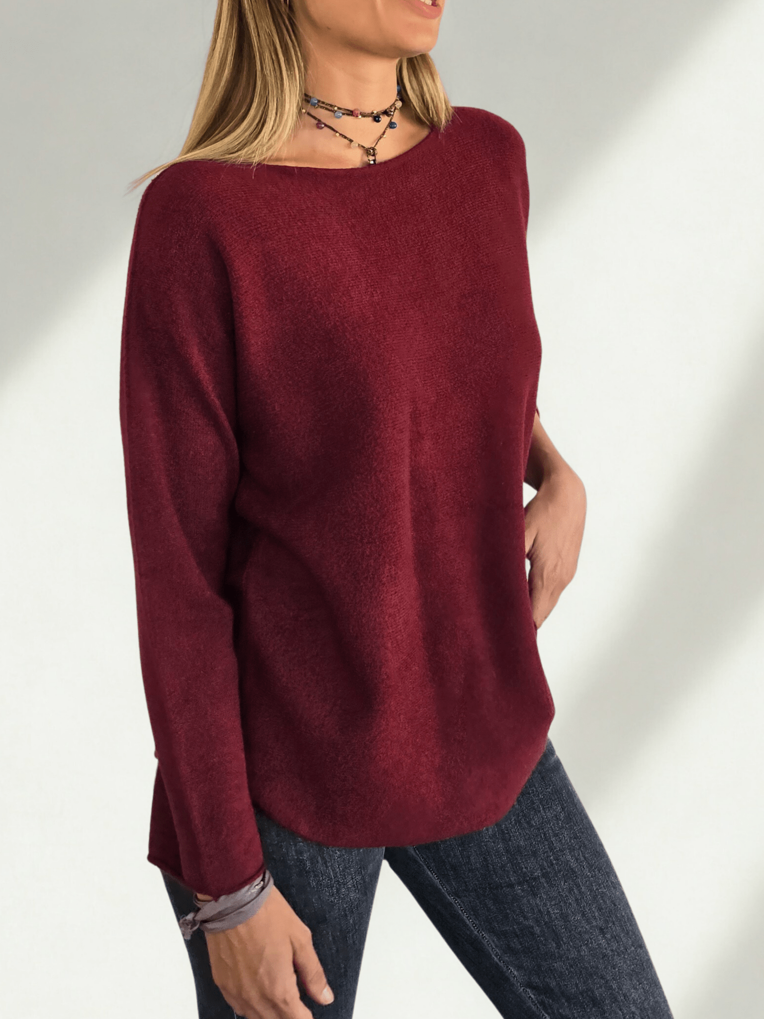 Sweater Italiano básico, color Burdeo