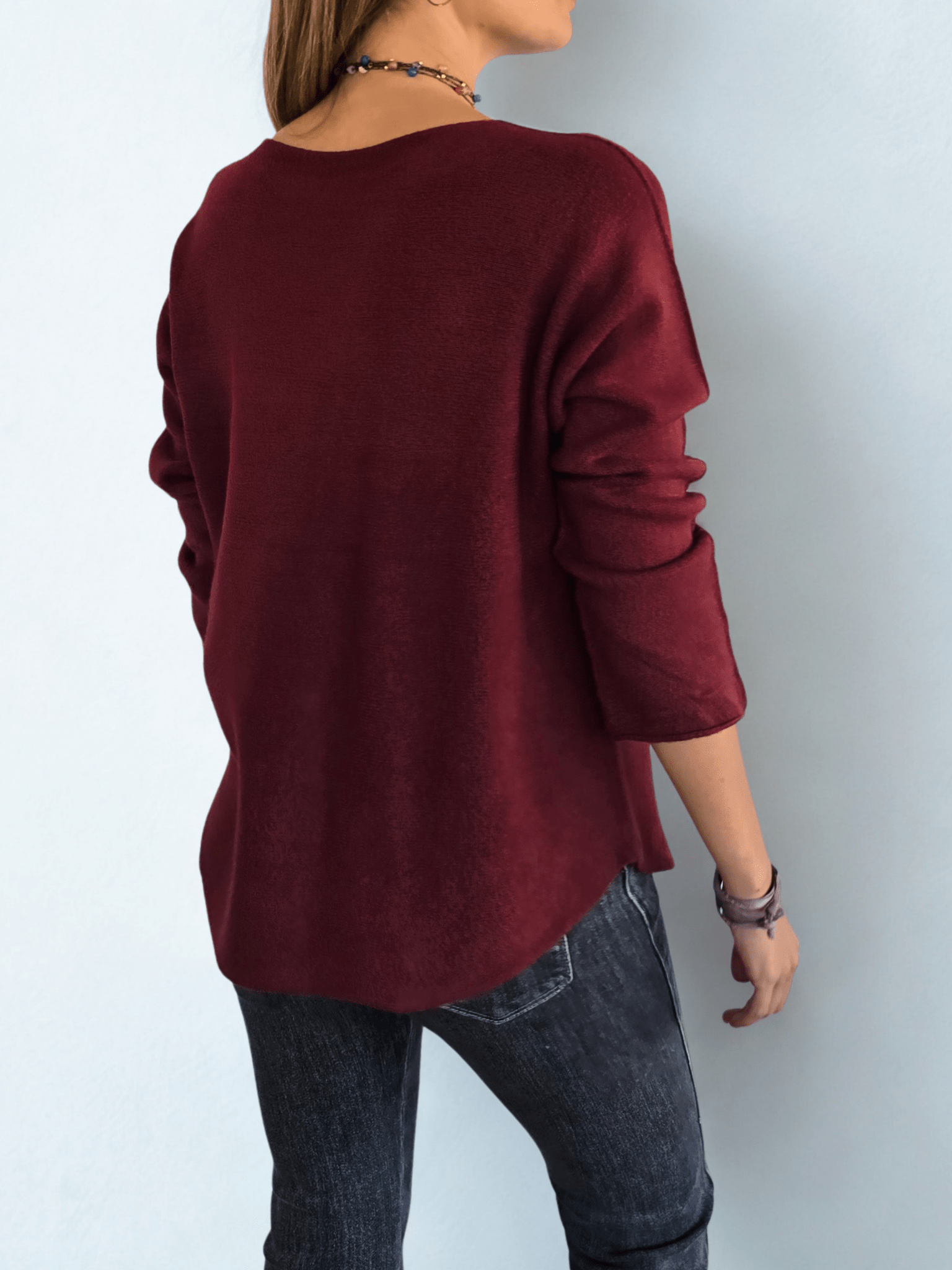 Sweater Italiano básico, color Burdeo