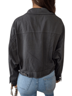 Chaqueta Italiana de gabardina, color gris marengo