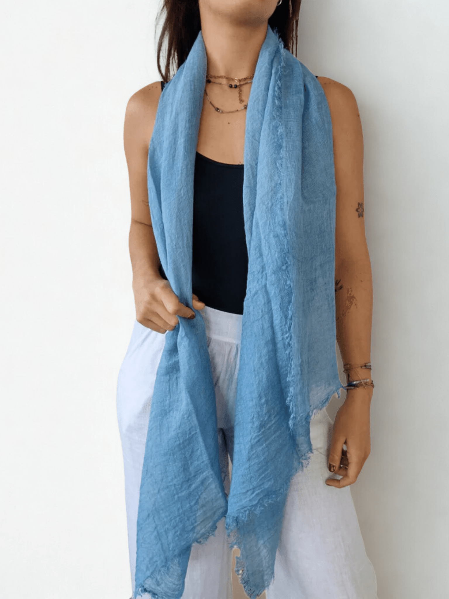 Pañuelo de lino Italiano, color jacinto