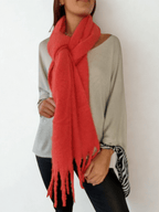 Bufanda alpaca lisa, color naranjo