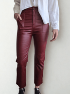 Pantalón Eco cuero, color Burdeo