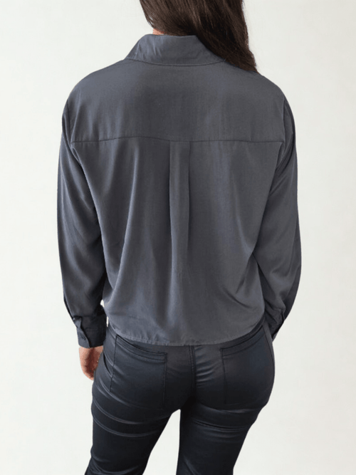 Blusa Básica Corta, color Gris