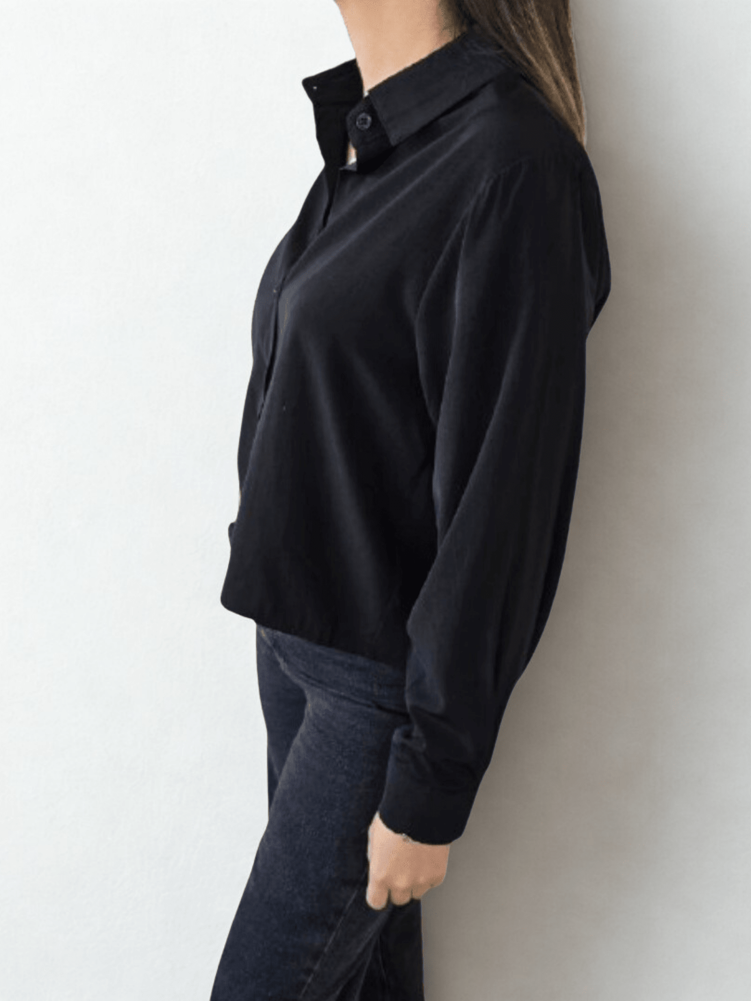 Blusa Básica Corta, color Negro