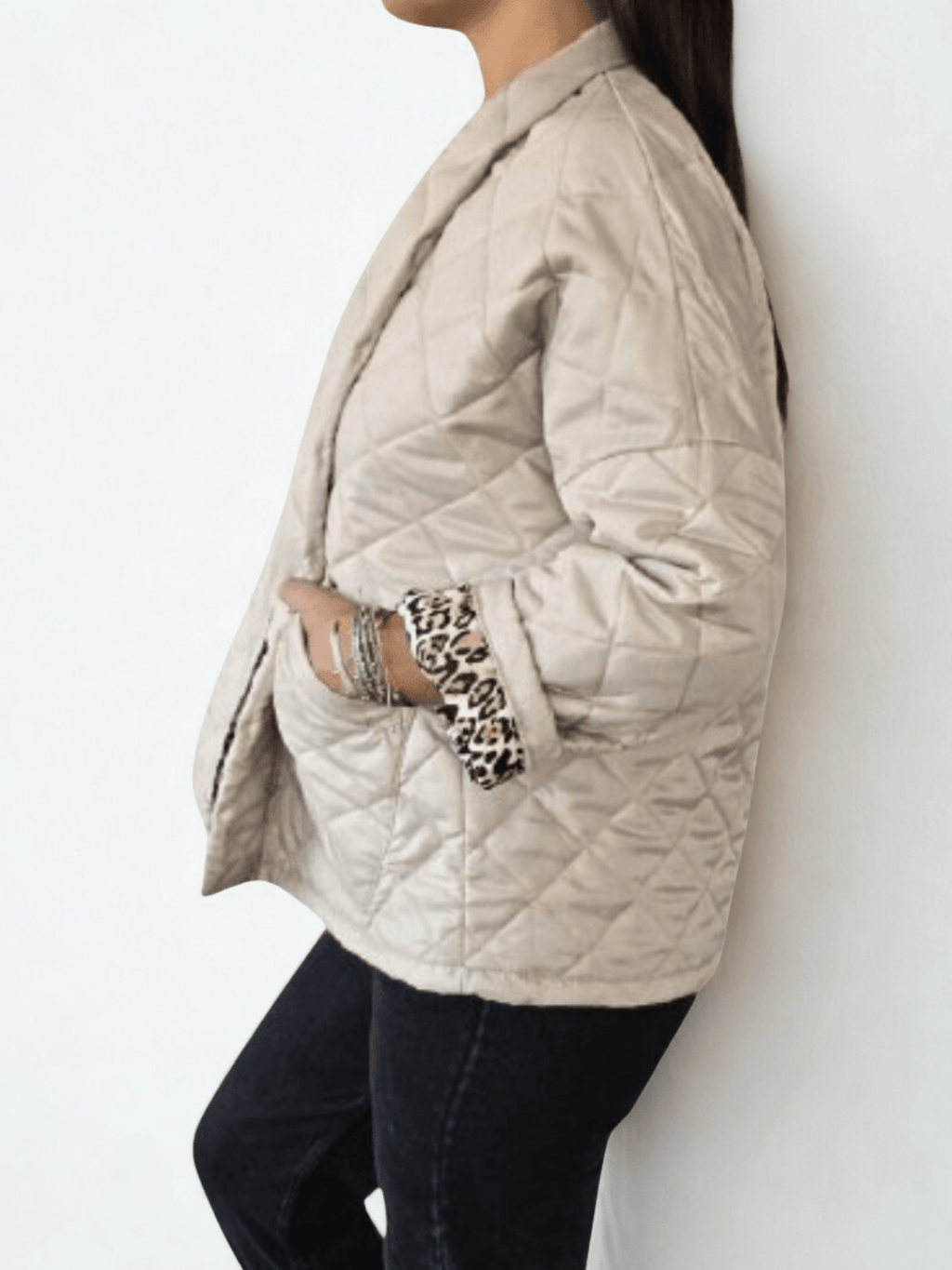 Chaqueta Parka Italiana Acolchada, color Blanco Invierno