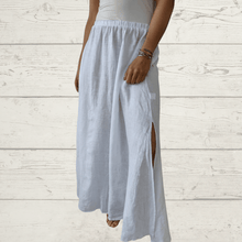 Cargar imagen en el visor de la galería, Vestido Pollera de lino Italiano, color blanco
