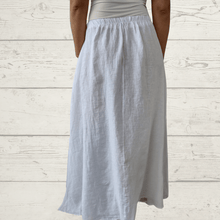 Cargar imagen en el visor de la galería, Vestido Pollera de lino Italiano, color blanco
