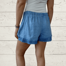 Cargar imagen en el visor de la galería, Short Italiano de lino con viscosa, color jacinto
