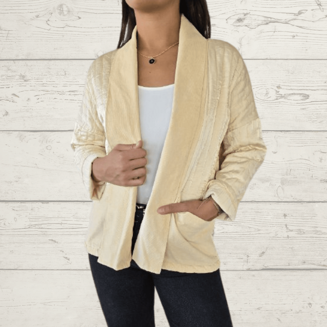Chaqueta Italiana Lineal, color Mantequilla