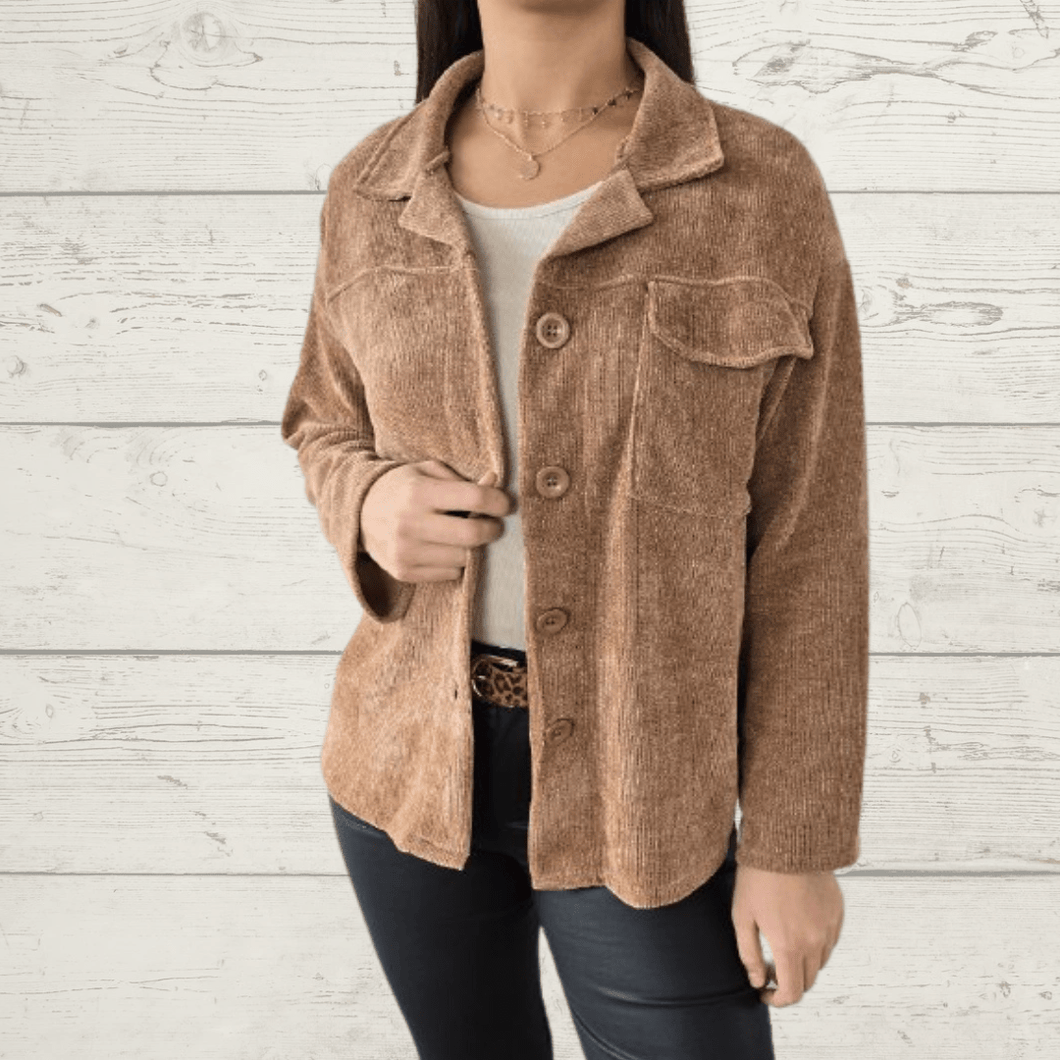 Chaqueta Italiana sobrecamisa, color Camel